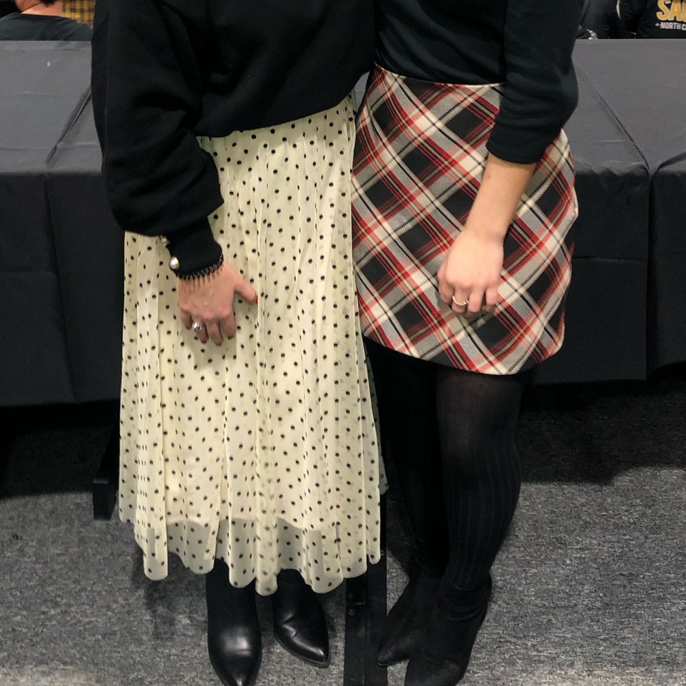 Polka Dot Pleated Skirt